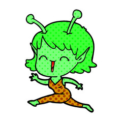 cartoon alien girl laughing