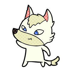 friendly cartoon wolf