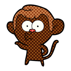 Fototapeta premium cartoon hooting monkey