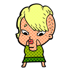 cartoon surprised girl