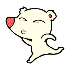cartoon whistling polar bear