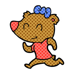 female bear jogging