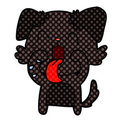 cartoon panting dog