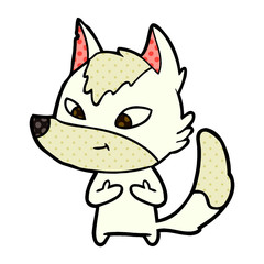 friendly cartoon wolf