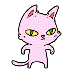 cartoon cat with bright eyes