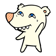 cartoon polar bear waving