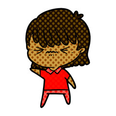 annoyed cartoon girl