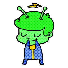 self conscious cartoon spaceman
