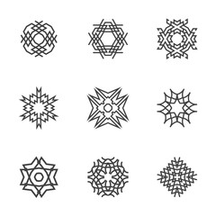 Logo design templates. Vector Abstract geometric pattern shapes for yoga, spa, boho, wellness, nature, ethnic, tribal logo design.