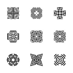 Logo design templates. Vector Abstract geometric pattern shapes for yoga, spa, boho, wellness, nature, ethnic, tribal logo design.