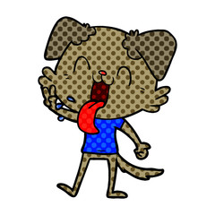 cartoon panting dog