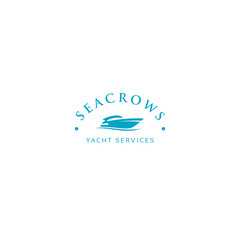 Vector yacht geometric illustration for logo, label design. Summer, travel, adventure, holidays, nautical, lifestyle themes.