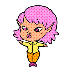 pretty cartoon elf girl