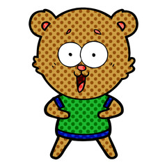 laughing teddy  bear cartoon