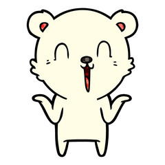 happy cartoon polar bear with no worries