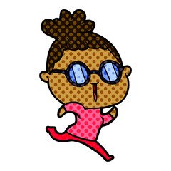 cartoon woman wearing spectacles