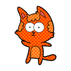 happy cartoon cat
