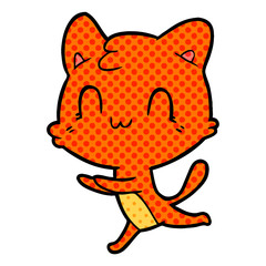 cartoon happy cat