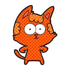 happy cartoon cat