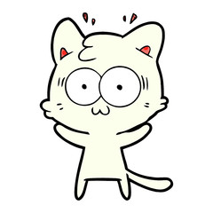Fototapeta premium cartoon surprised cat