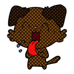 cartoon panting dog