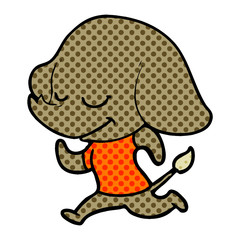 cartoon smiling elephant running