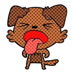 Obraz premium cartoon disgusted dog