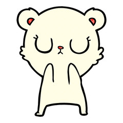 peaceful cartoon polar bear