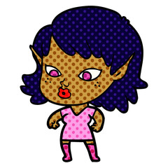 pretty cartoon elf girl