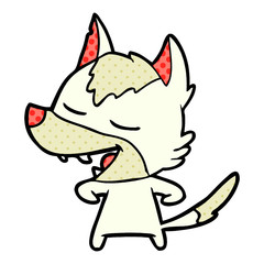 cartoon wolf laughing