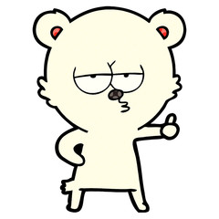 bored polar bear cartoon giving thumbs up sign