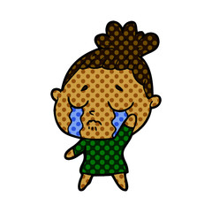 cartoon crying woman