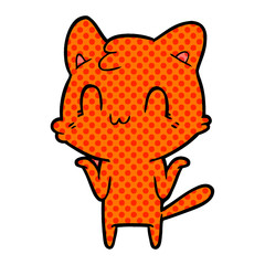 cartoon happy cat