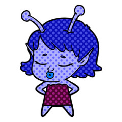 cute alien girl cartoon