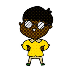 cartoon boy wearing spectacles