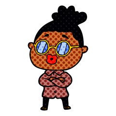 cartoon woman wearing spectacles
