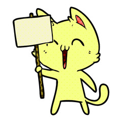 happy cartoon cat