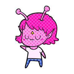 cartoon alien girl