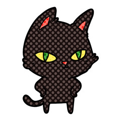 cartoon cat with bright eyes