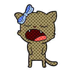 cartoon cat meowing