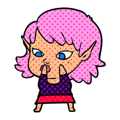 pretty cartoon elf girl