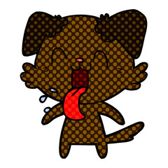 Obraz premium cartoon panting dog