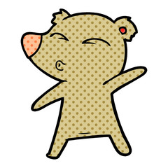 cartoon whistling bear