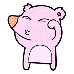 cartoon tired bear rubbing eyes