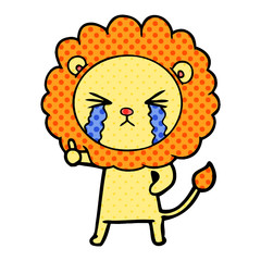 cartoon crying lion