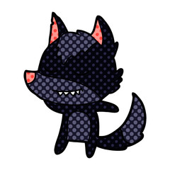 friendly cartoon wolf