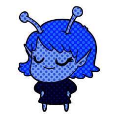 smiling alien girl cartoon
