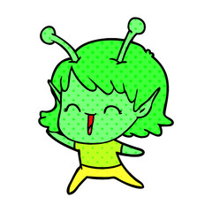 cartoon alien girl laughing