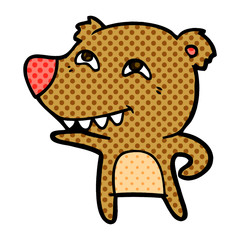 cartoon bear showing teeth