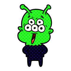 happy cartoon alien